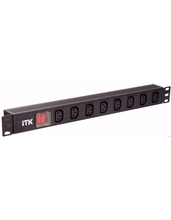 Блок розеток 19 PDU (7шт) IEC320 C13 с LED выкл.алюм.профиль 1U ВХОД C14 без шнура PH12-7C133 ITK