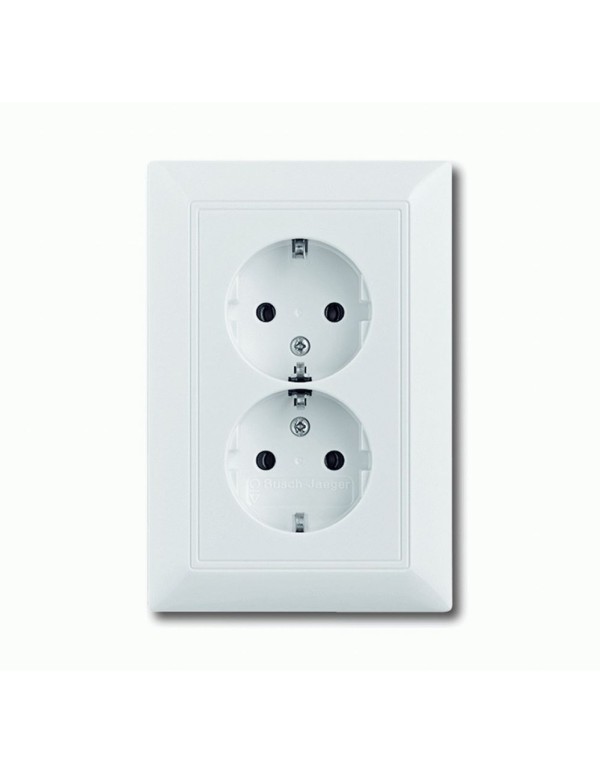 Розетка двойная с заземлением 16А 2P+E (безвинт. клеммы) Basic55