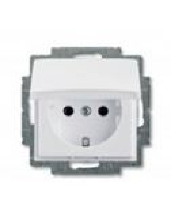 Розетка с заземлением и крышкой 16А 2P+E (безвинт. клеммы) Basic55