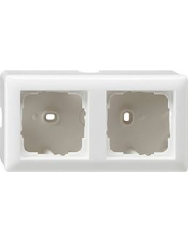 Адаптер для открытого монтажа двойной глянцевый белый System 55