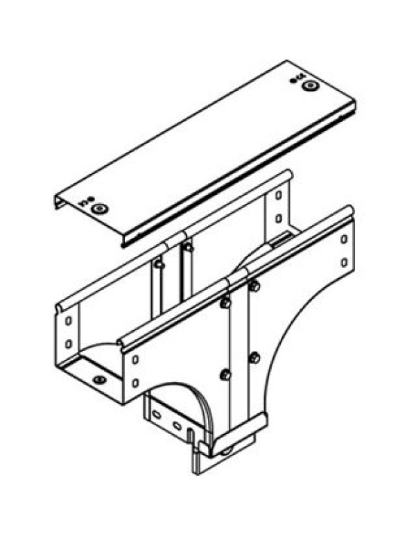 Ответвитель TDSR Т-обр. вертикальный переходник 100/80 H80, цинк-ламельный