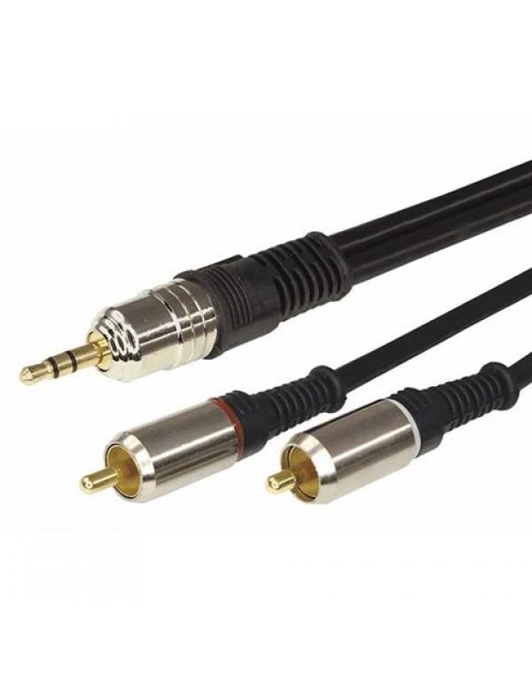 Шнур 3.5 Stereo Plug-2RCA Plug 10М GOLD-металл