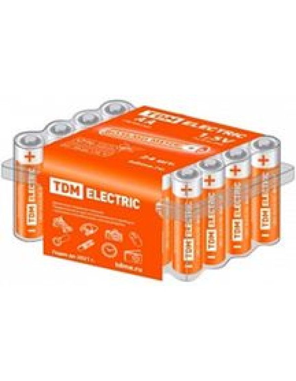 Батарейка (элемент питания) LR6 AA Alkaline 1,5V BOX-24 SQ1702-0035 TDM