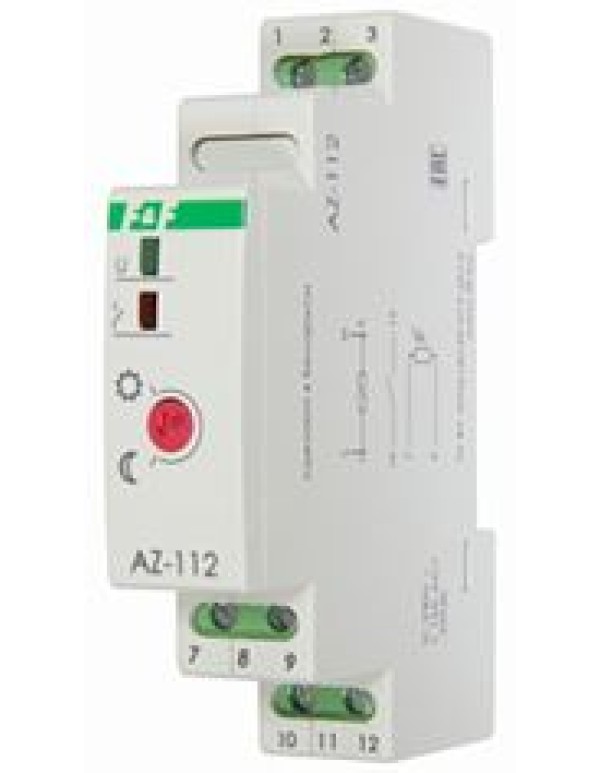Фотореле AZ-112-зонд Плюс с выносным герметичным зондом Плюс IP 65, контакт 1Z, на DIN-рейке 35 мм