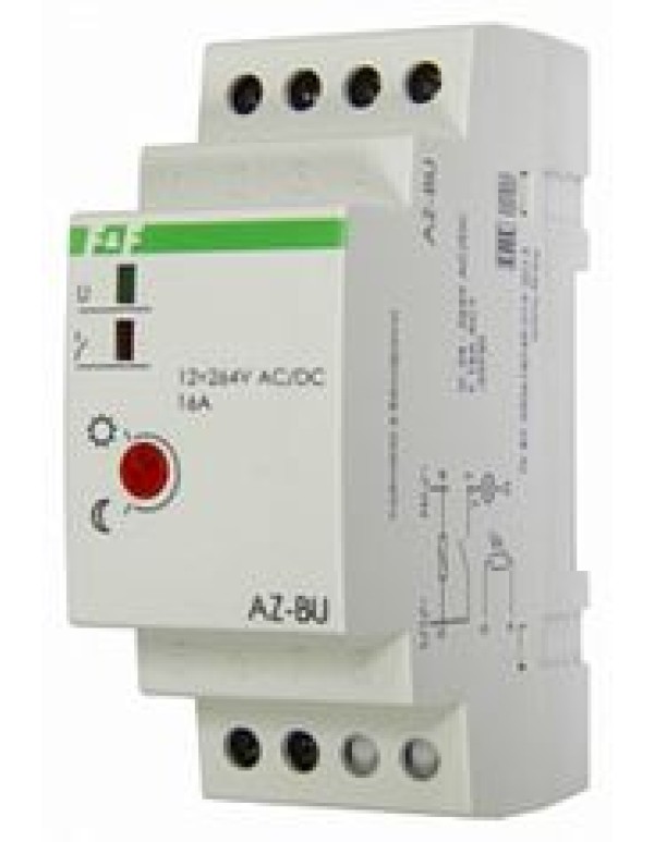 Фотореле AZ-BU, 1Z,  монт. на DIN-рейке (2 мод), 16А 12-260В, 1NO