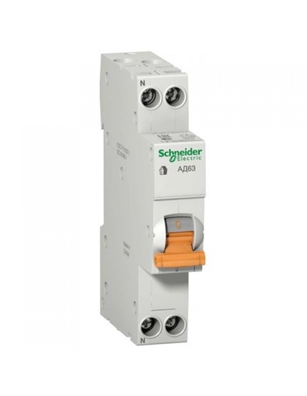 Дифференциальный автомат Schneider Electric АД63 1п+н 10A 30мA 4,5кА C