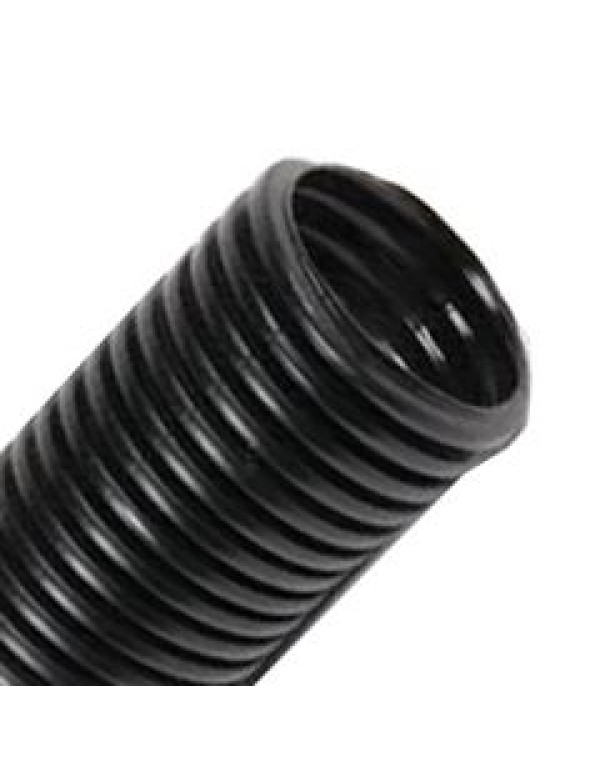 Труба двустенная гибкая 110 мм, с протяжкой, с муфтой черная [бухта 50м]