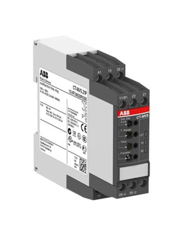 Реле времени CT-MVS.21P многофункциональное, 24-240В АС/DC, 0,05..300ч, 2ПК, пружинные клеммы