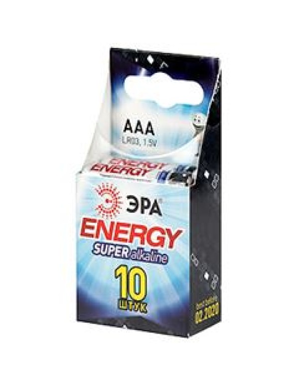 Батарейка щелочная (алкалиновая) LR03-10BL компактный (80/800/43200) (AAA) | Б0002728 | ЭРА