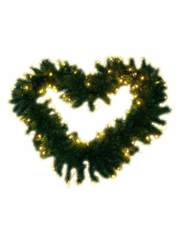 Еловый шлейф искуственный 2,7 м  тепло-белые светодиоды