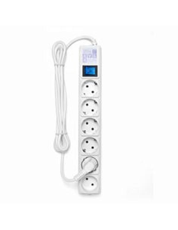 Фильтр сетевой 5-пост. с з/к+1 без з/к 3м 16А/220В белый Power Cube