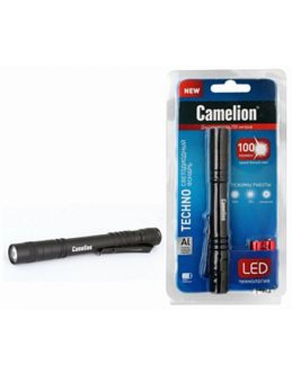 Фонарь (LED*1х3Вт) метал черн (2хLR03 в компл.) Camelion