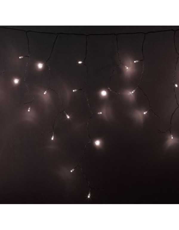 Гирлянда бахрома светодиодная 2,4х0,6м 88LED тепло-белый IP44, постоянное свечение,прозрачный провод