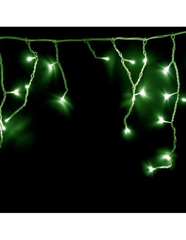 Гирлянда бахрома светодиодная 4,0x0,6м 128LED зеленый IP65 постоянное свечение, белый каучук, 230В