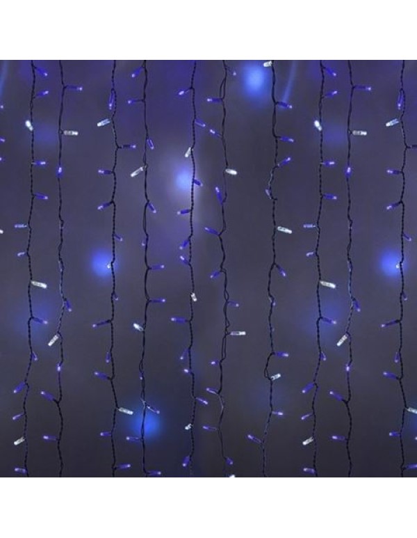Гирлянда Светодиодный Дождь 2x3м 760LED синий IP44 эффект мерцания, белый провод, 230В