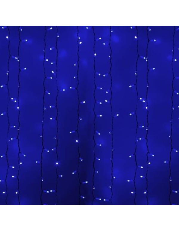 Гирлянда Светодиодный Дождь 2x3м 760LED синий IP44 постоянное свечение, белый провод, 230В