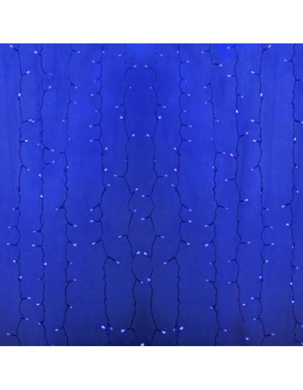 Гирлянда Светодиодный Дождь 2x3м 760LED синий IP44 постоянное свечение, прозрачный провод, 230В