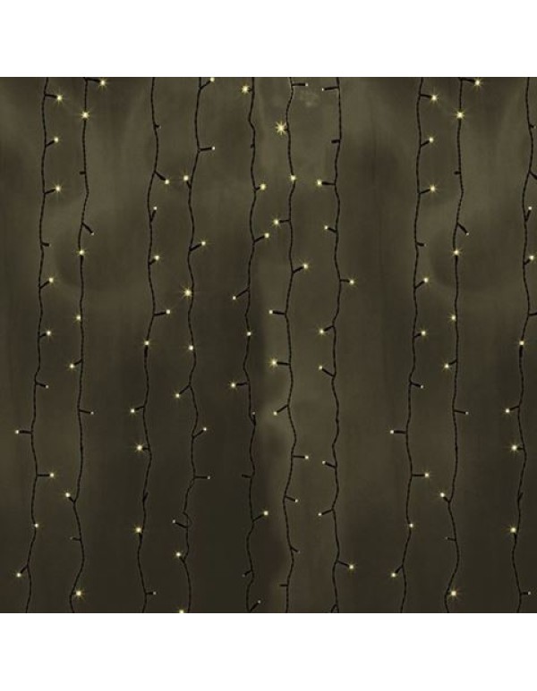 Гирлянда Светодиодный Дождь 2x3м 760LED тепло-белый IP44 постоянное свечение, черный провод, 230В