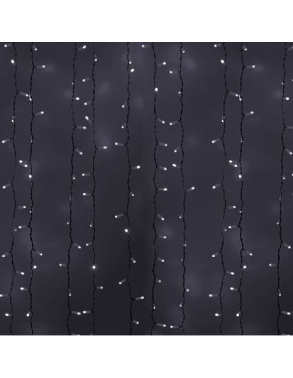 Гирлянда Светодиодный Дождь 2x4м 800LED белый IP44 эффект мерцания, белый провод, 230В