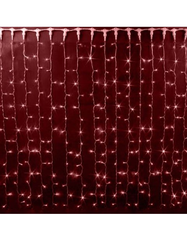 Гирлянда Светодиодный Дождь 2х3мм 760LED красный IP65 постоянное свечение, белый каучук, 230В