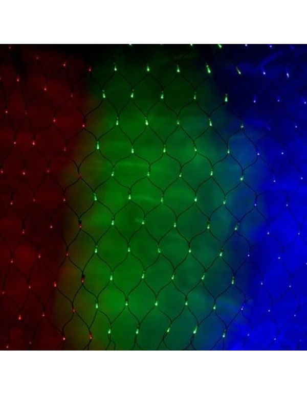 Гирлянда Сеть 2х1,5м, 240LED мультиколор IP44 свечение с динамикой, черный провод, 230В