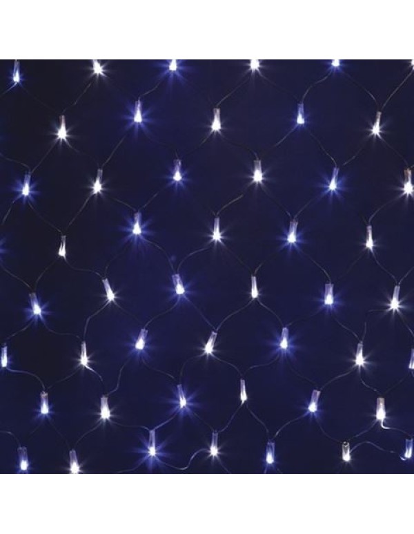 Гирлянда Сеть 2х1,5м, 288LED белый/синий IP44 свечение с динамикой, черный провод, 230В
