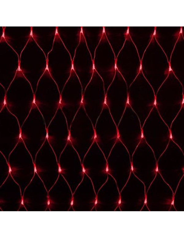 Гирлянда Сеть 2х1,5м, 288LED красный IP44 свечение с динамикой, прозрачный провод, 230В