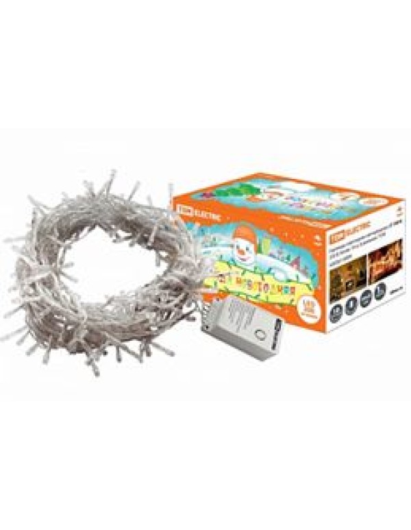 Гирлянда внутр. (LED) 10м 200LED белый свет с контрол. (прозр. провод)  Твинкл лайт  TDM