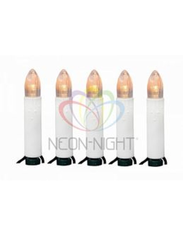 Гирлянда внутр. (LED) 10м 50LED тепло-белый свет (зеленый провод)  Свечи  Neon-Night