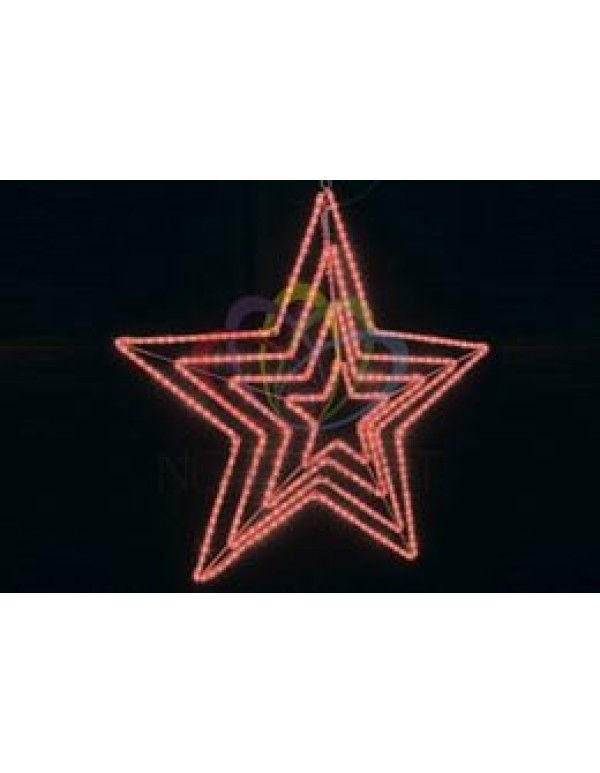 Уличн. фигура 3DSL-025-LED   3D Звезда , светодиодная, красная, размер 108*27*108см