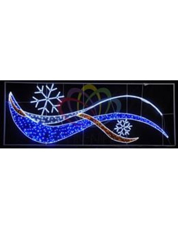 Уличн. фигура большая и маленькая снежинка в полете 4х1.5м  NEON-NIGHT