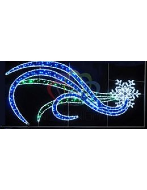 Уличн. фигура вертикальная снежинка 1.2х2.5м  NEON-NIGHT