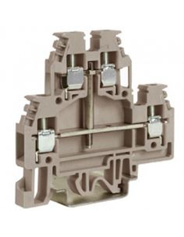 DAS.4/CI, проходной зажим бежевый 2 уровня 2,5 кв.мм, с перемычкой между уровнями