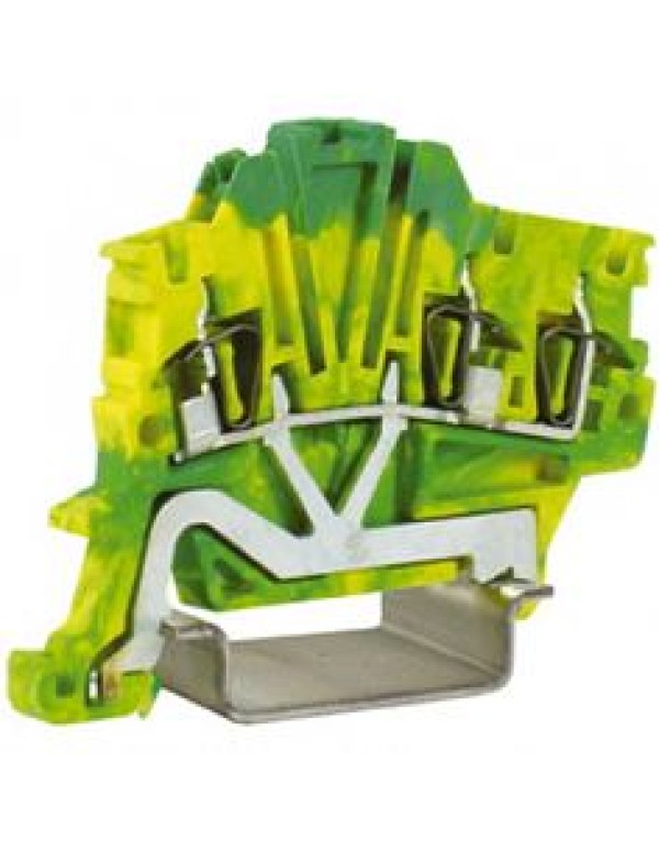 HTE.1/1+2, зажим для заземления, 1 ввод/2 вывода, 1,5 кв.мм желто-зеленый