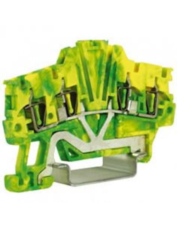 HTE.1/2+2, зажим для заземления, 2 ввод/2 вывода, 1,5 кв.мм желто-зеленый