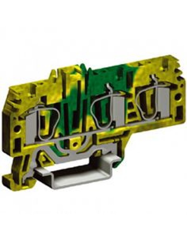 HTE.4/1+2, зажим для заземления, 1 ввод/2 вывода,4 кв.мм желто-зеленый