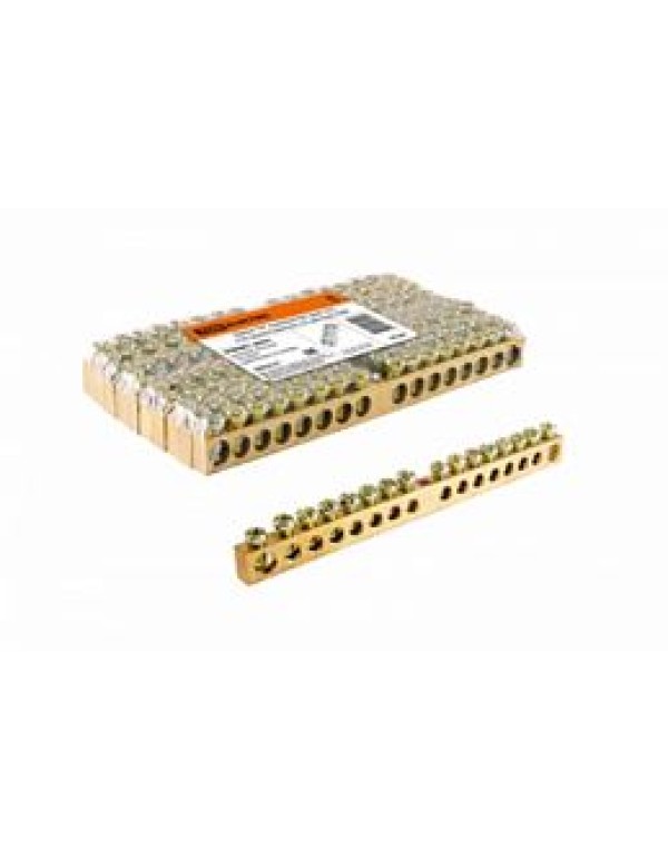 Шина  N  нулевая 8х12мм 16/1 (16 групп/крепеж по центру) TDM