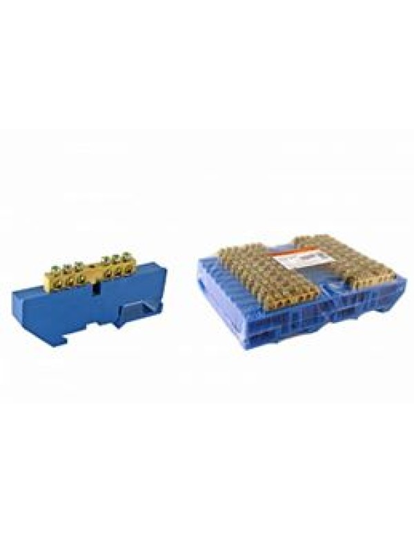 Шина  N  нулевая с изолятором на DIN-рейку 6x9мм стойка бол. 6 групп TDM