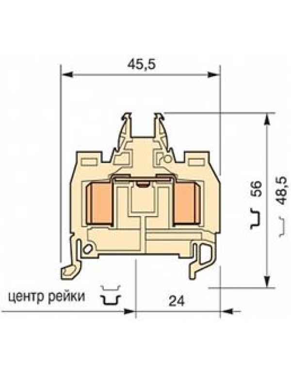 Зажим клеммный проходной ABB размер ячейки 8мм (1SNA399736R0100)