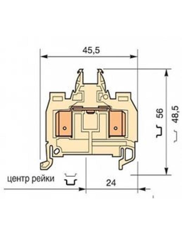 Зажим клеммный проходной ABB размер ячейки 8мм (1SNA399748R2500)