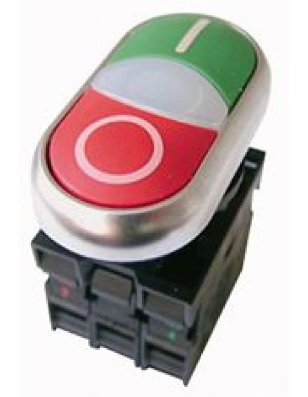 Двойная кнопка без фиксации, 1НО, 1НЗ