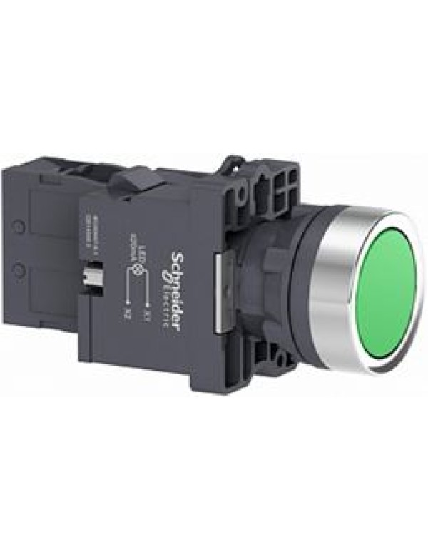Кнопка с подсветкой ,СLED,220В.,ЗЕЛЕН.,1НO