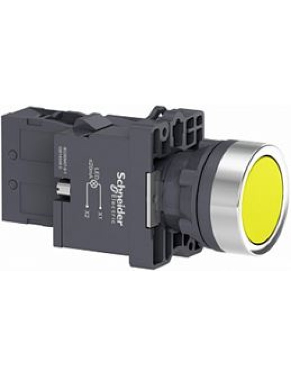 Кнопка с подсветкой ,СLED,220В.,ЖЕЛТ.,1НO