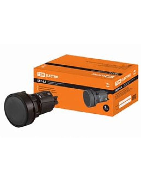 Кнопка SB7-EA21 d22мм 1з черная TDM