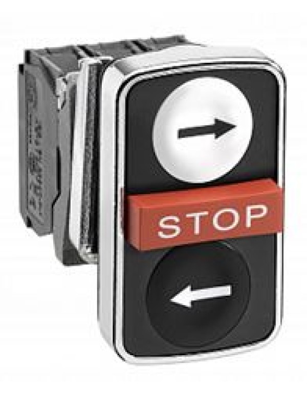 Кнопочный выключатель в сборе SE 3 управляющих элемента черно-белый без фиксации, (XB4BA711237)