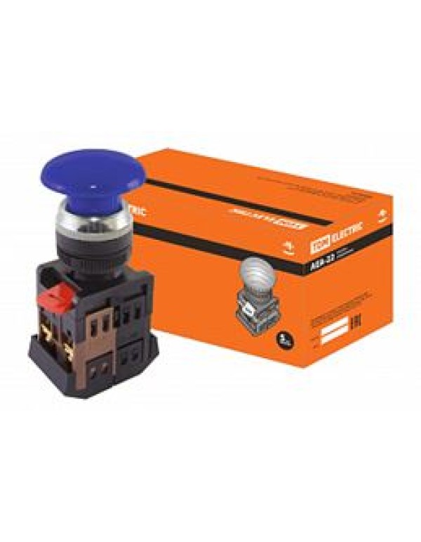 Кнопочный выключатель в сборе TDM 1 управляющий элемент синий без фиксации, (SQ0704-0017)