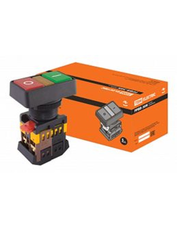 Кнопочный выключатель в сборе TDM 2 управляющих элемента красный + зеленый с подсветкой, без фиксации, (SQ0704-0026)