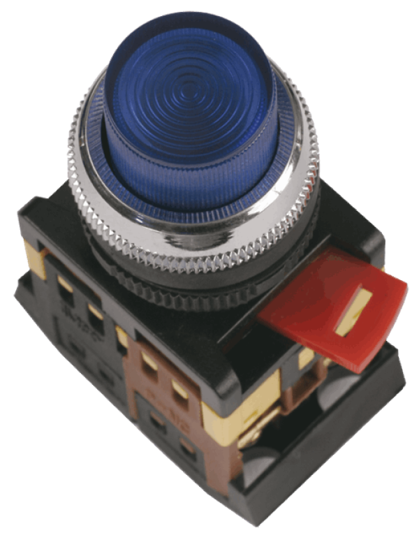 Кнопка ABLFP-22 синий d22мм неон/240В 1з+1р | BBT20-ABLFP-K07 | IEK
