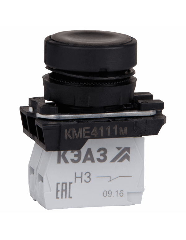 Кнопка КМЕ4111м-черный-1но+1нз-цилиндр-IP40 | 248240 | КЭАЗ