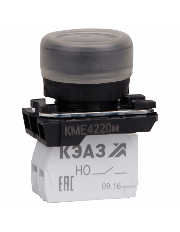 Кнопка КМЕ4220м-черный-2но+0нз-цилиндр-IP65 | 248245 | КЭАЗ